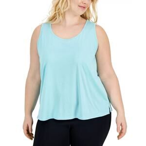 ID Ideology Women's Plus Size Essentials Scoop Neck Tank Top Ocean Sight New B71